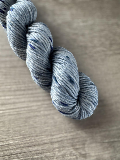 Blue Tweed Style Artisan Hand Dyed Merino Wool Yarn