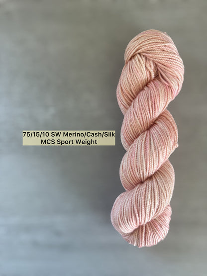 Blush Marbled Artisan Hand Dyed Merino Wool Yarn