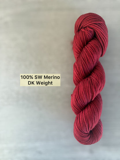 Brick Red Artisan Hand Dyed Merino Wool Yarn
