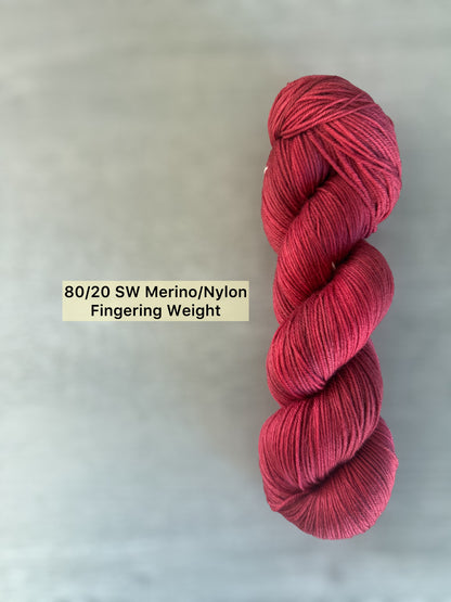 Brick Red Artisan Hand Dyed Merino Wool Yarn