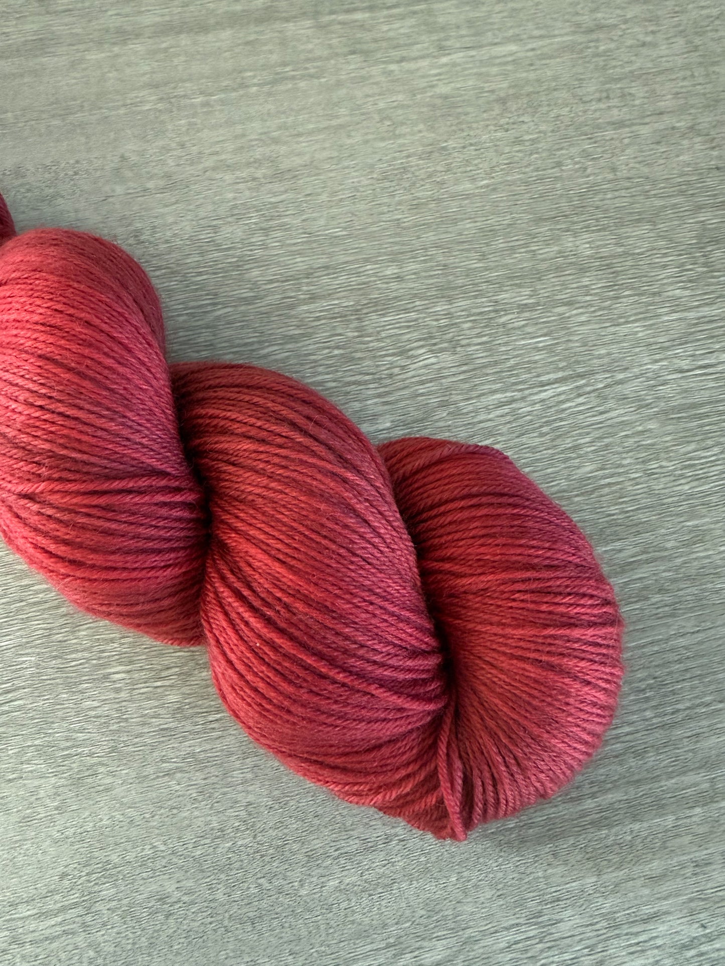Brick Red Artisan Hand Dyed Merino Wool Yarn