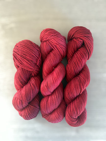 Brick Red Artisan Hand Dyed Merino Wool Yarn