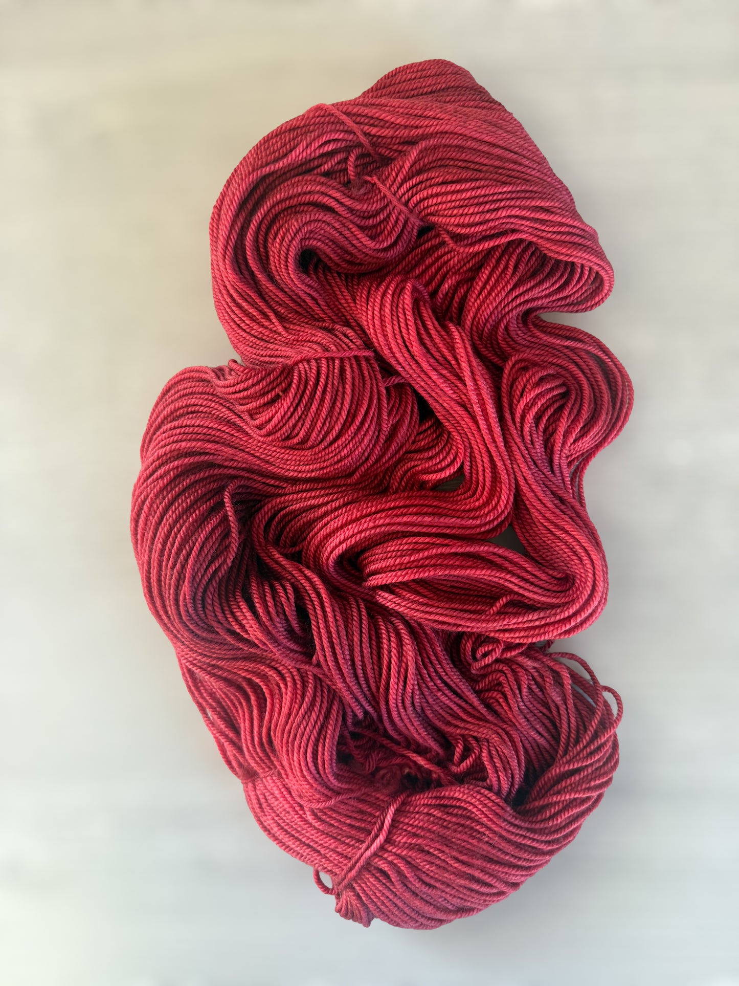 Brick Red Artisan Hand Dyed Merino Wool Yarn