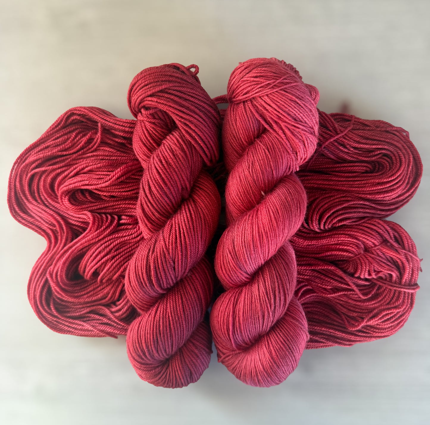 Brick Red Artisan Hand Dyed Merino Wool Yarn