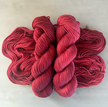 Brick Red Artisan Hand Dyed Merino Wool Yarn