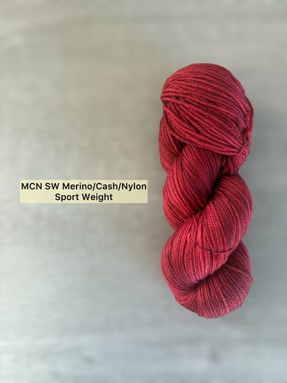 Brick Red Artisan Hand Dyed Merino Wool Yarn