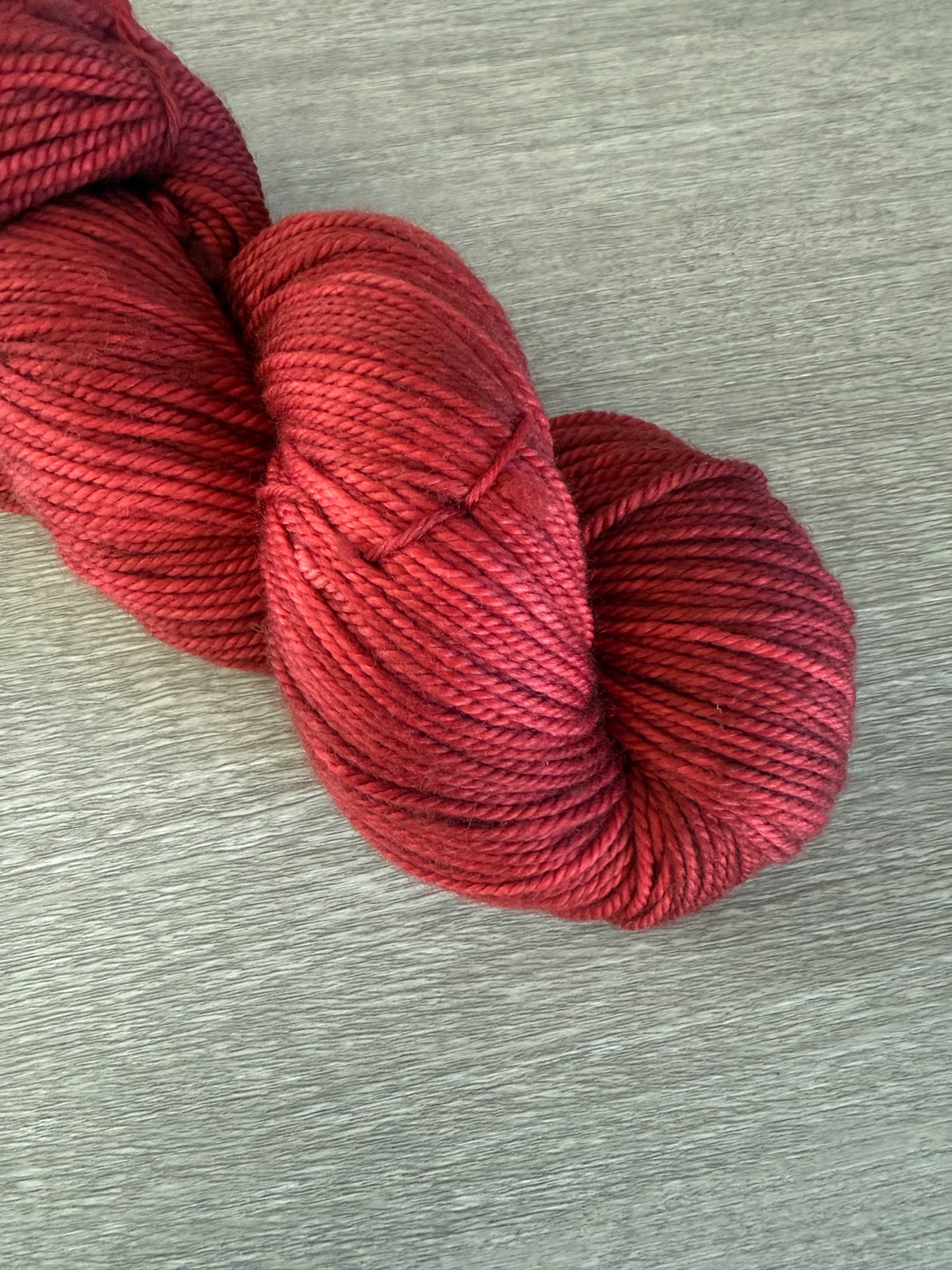 Brick Red Artisan Hand Dyed Merino Wool Yarn