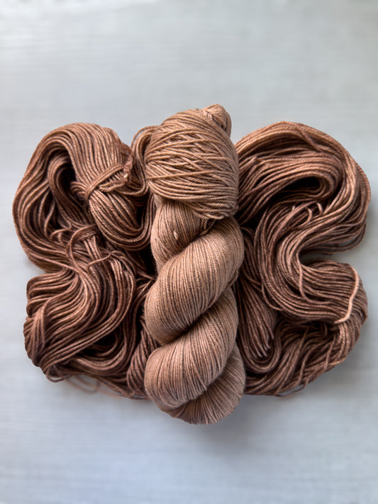 Burnt Toffee Artisan Hand Dyed Merino Wool Yarn