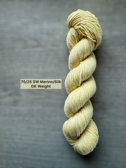 Butter Yellow Artisan Hand Dyed Merino Wool Yarn