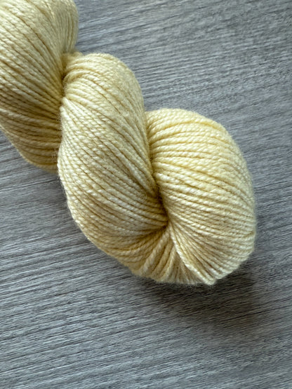Butter Yellow Artisan Hand Dyed Merino Wool Yarn