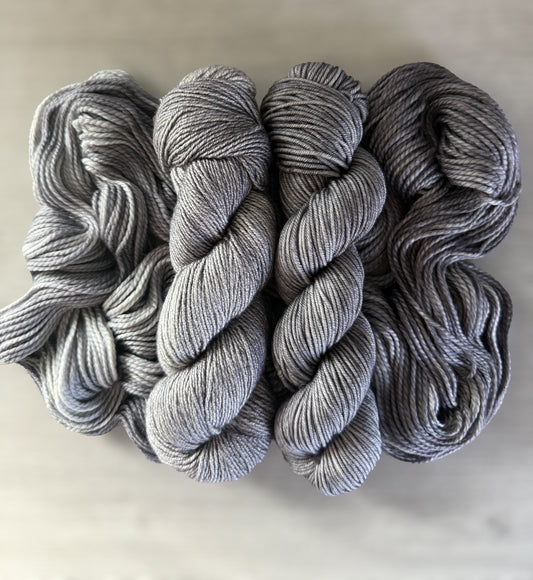 Chinchilla Gray Artisan Hand Dyed Merino Wool Yarn