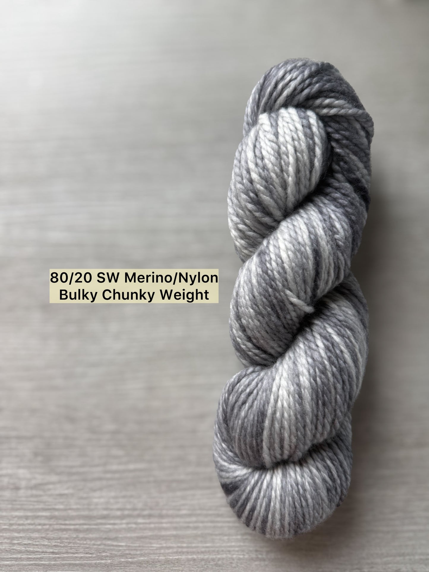 Chinchilla Gray Artisan Hand Dyed Merino Wool Yarn