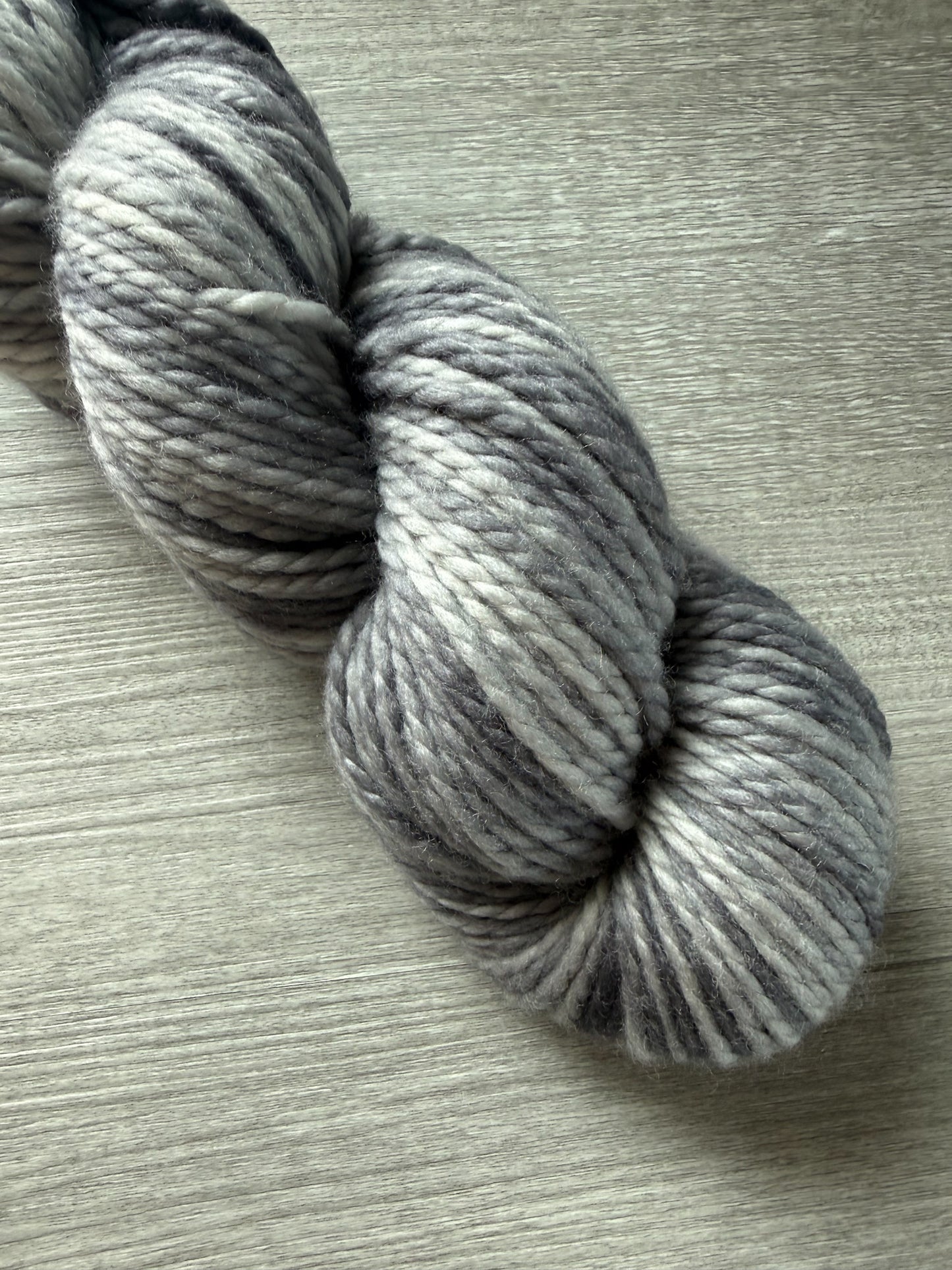 Chinchilla Gray Artisan Hand Dyed Merino Wool Yarn