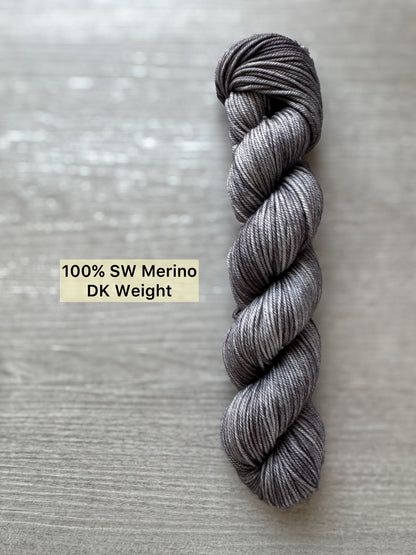 Chinchilla Gray Artisan Hand Dyed Merino Wool Yarn