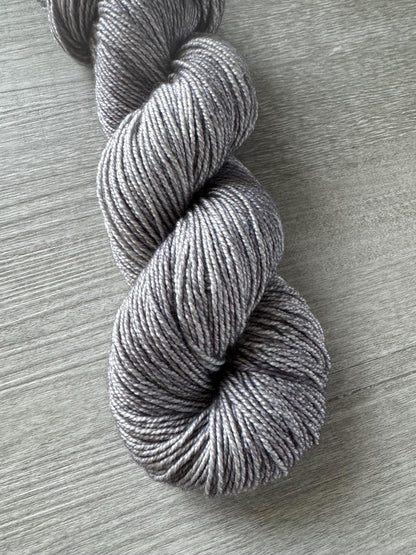 Chinchilla Gray Artisan Hand Dyed Merino Wool Yarn