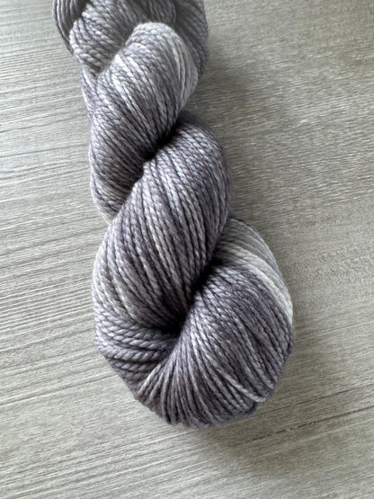 Chinchilla Gray Artisan Hand Dyed Merino Wool Yarn
