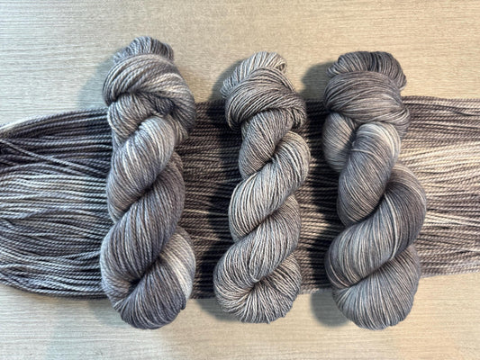 Chinchilla Gray Artisan Hand Dyed Merino Wool Yarn