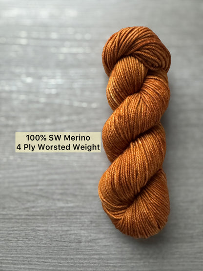Cognac Artisan Yarn Hand Dyed Merino Wool