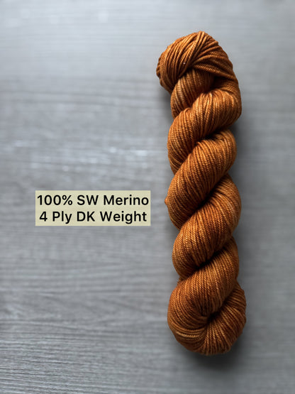 Cognac Artisan Yarn Hand Dyed Merino Wool