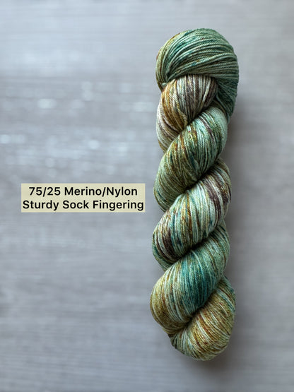 Copper Patina Artisan Hand Dyed Merino Wool Yarn
