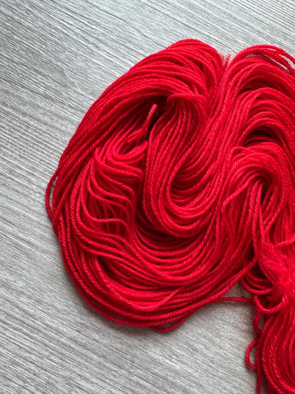 Kim's Crayon Red Mini Skein Hand Dyed Yarn