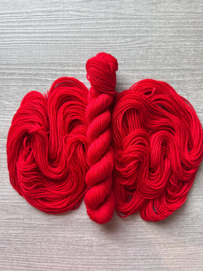 Kim's Crayon Red Mini Skein Hand Dyed Yarn