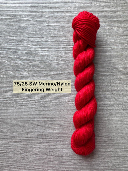 Kim's Crayon Red Mini Skein Hand Dyed Yarn