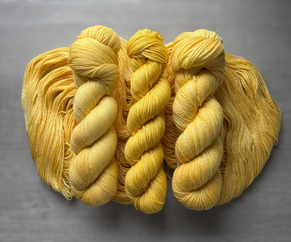 Yellow Daffodil Artisan Hand Dyed Merino Wool Yarn