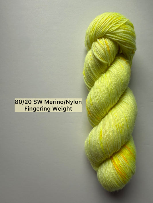 Day Glow Neon Hand Dyed Merino Wool Yarn