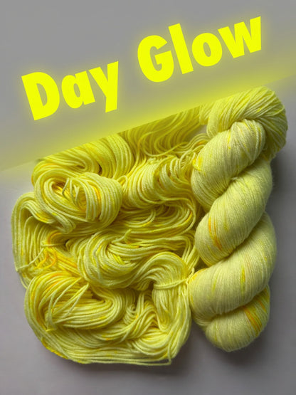 Day Glow Neon Hand Dyed Merino Wool Yarn