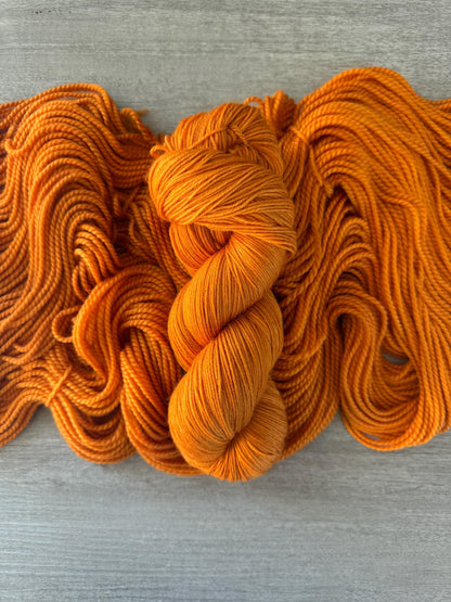 Dopamine Tangerine Artisan Hand Dyed Merino Wool