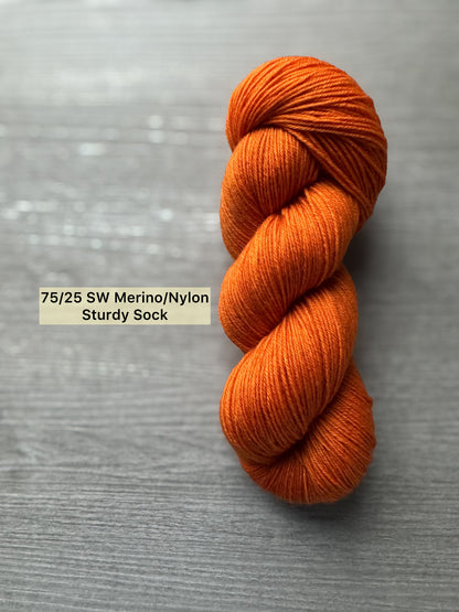 Dopamine Tangerine Artisan Hand Dyed Merino Wool