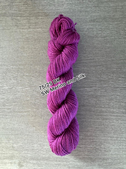 Electric Plum Artisan Hand Dyed Merino Wool Yarn