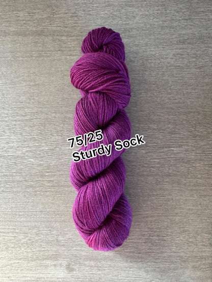 Electric Plum Artisan Hand Dyed Merino Wool Yarn