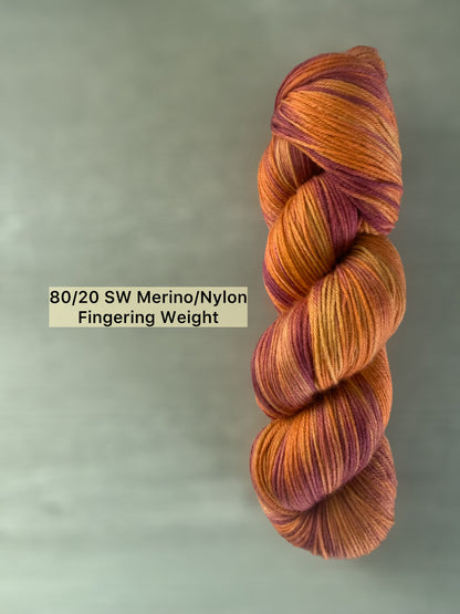 Equinox Glow Artisan Hand Dyed Merino Wool Yarn