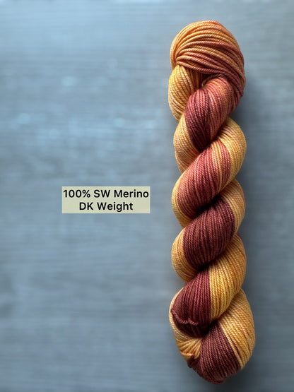 Fall Mum's The Word Artisan Hand Dyed Merino Wool Yarn