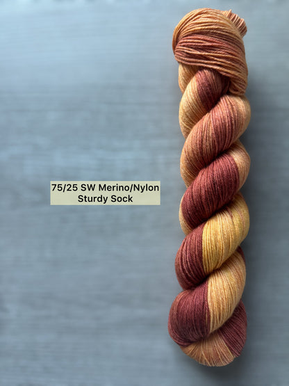 Fall Mum's The Word Artisan Hand Dyed Merino Wool Yarn