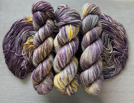 Fancy Pansy Artisan Hand Dyed Merino Wool Yarn