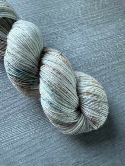 Fireside Frost Speckled Artisan Hand Dyed Merino Wool Yarn