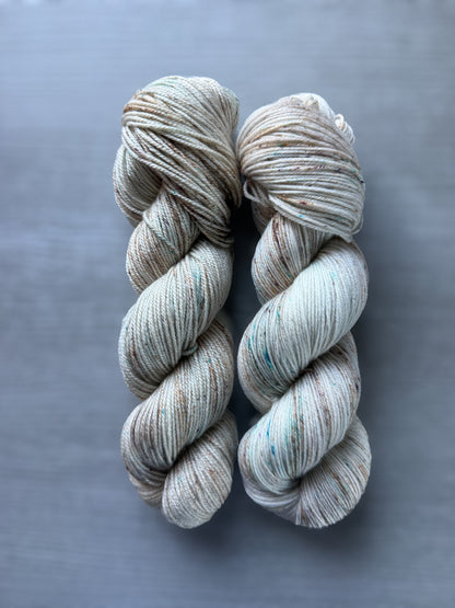 Fireside Frost Speckled Artisan Hand Dyed Merino Wool Yarn