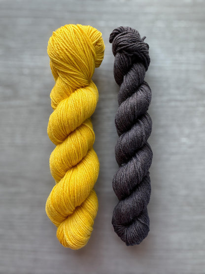 Hufflepuff House Hand Dyed Sock Yarn Set Harry Potter Inspired