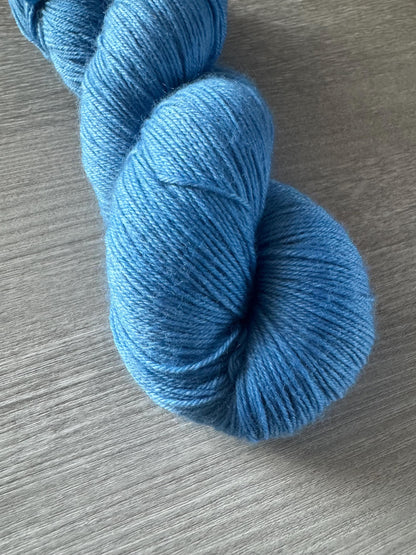 Cerulean Blue Artisan Hand Dyed Merino Wool Yarn