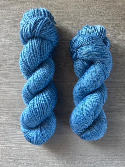 Cerulean Blue Artisan Hand Dyed Merino Wool Yarn