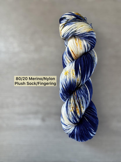 My Favorite Blue Jeans Artisan Hand Dyed Merino Wool Yarn