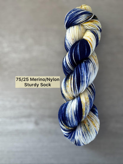 My Favorite Blue Jeans Artisan Hand Dyed Merino Wool Yarn
