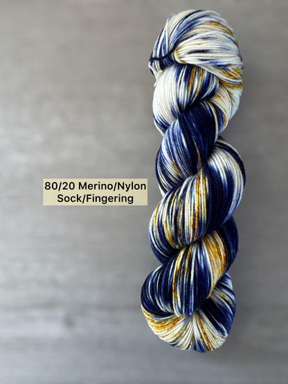 My Favorite Blue Jeans Artisan Hand Dyed Merino Wool Yarn