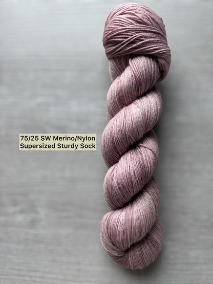 Supersized Antique Mauve Artisan Hand Dyed Merino Wool Yarn