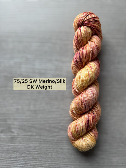 Just Peachy Artisan Hand Dyed Merino Wool Yarn