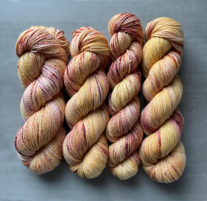 Just Peachy Artisan Hand Dyed Merino Wool Yarn