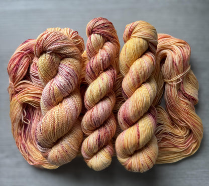 Just Peachy Artisan Hand Dyed Merino Wool Yarn
